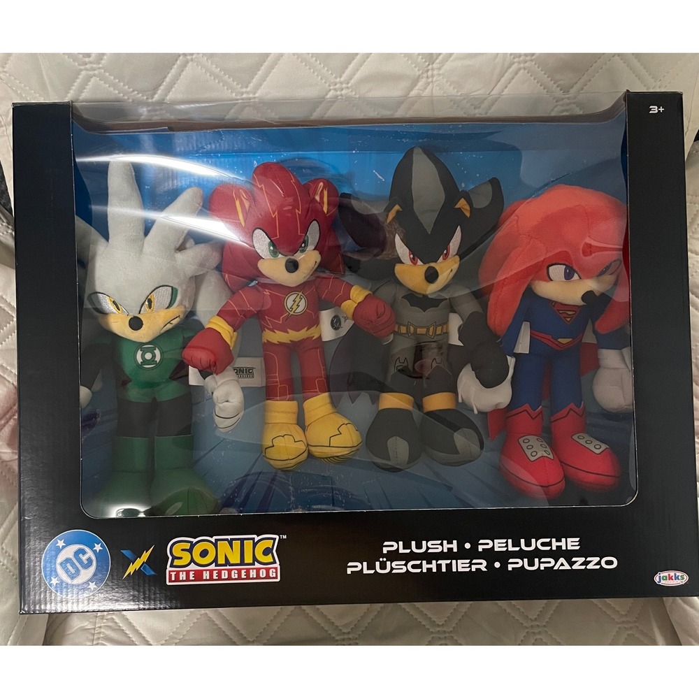 JAKKS Pacific DC x Sonic the Hedgehog 9" Plush Set o 4 NIB Wave 1 Crossover Set - Picture 2 of 6